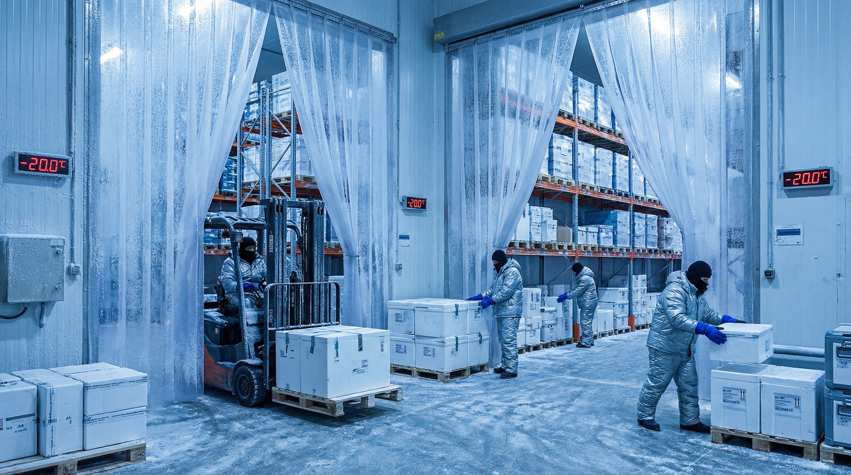 Cold chain logistics facility in the UAE with temperature-controlled storage units