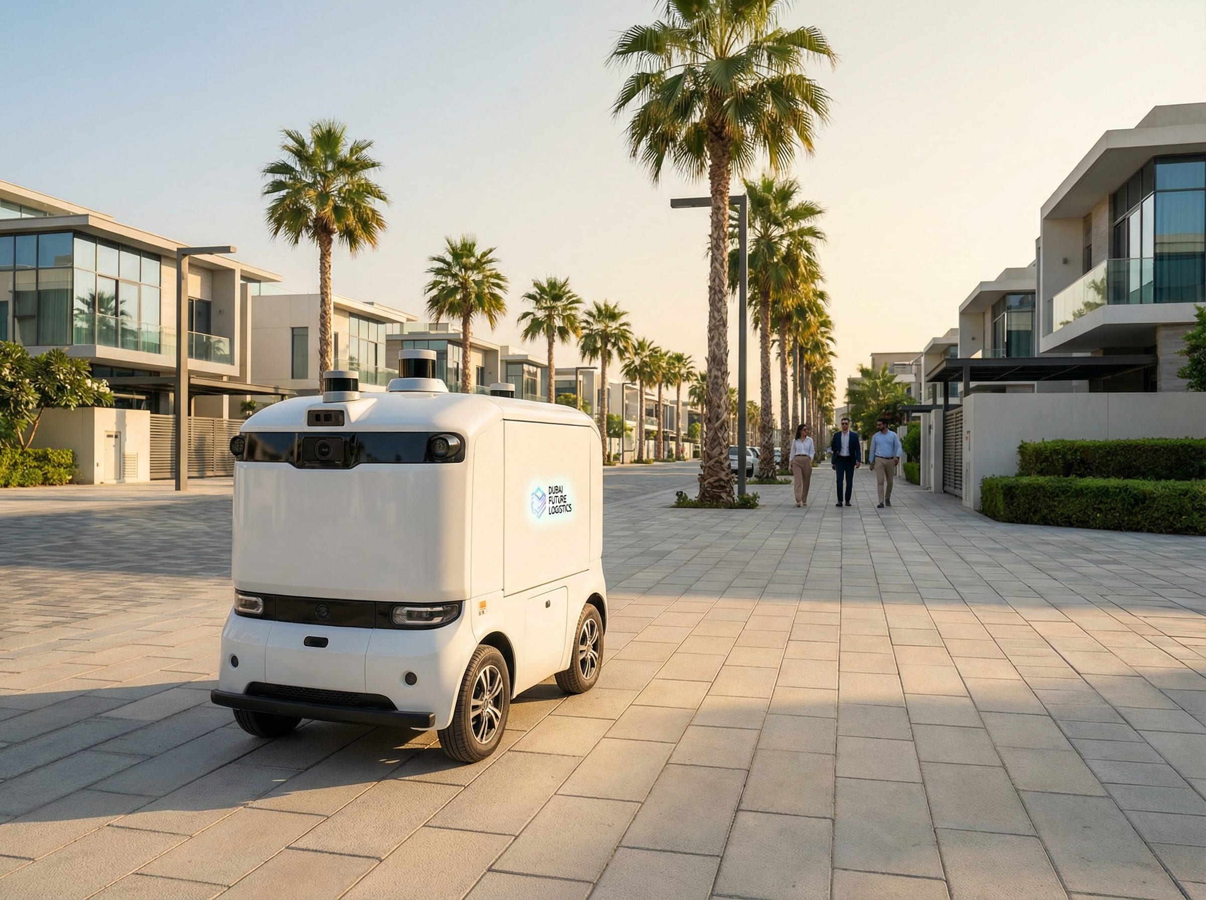 Autonomous delivery robot navigating a UAE residential community