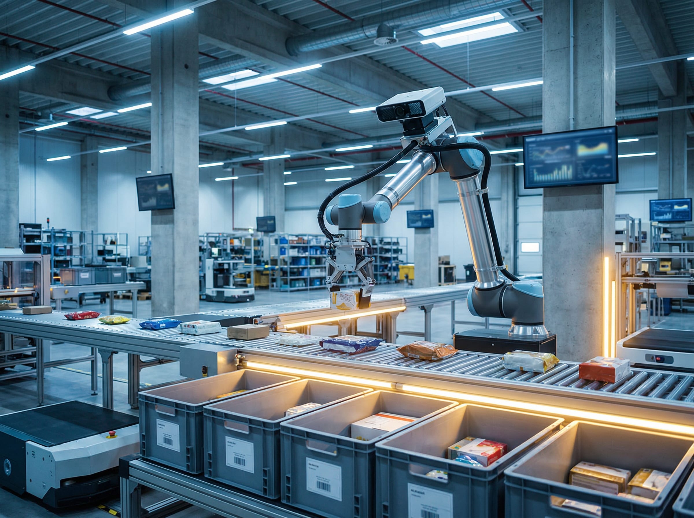 Robotic sorting system with computer vision inspecting returned products on a conveyor