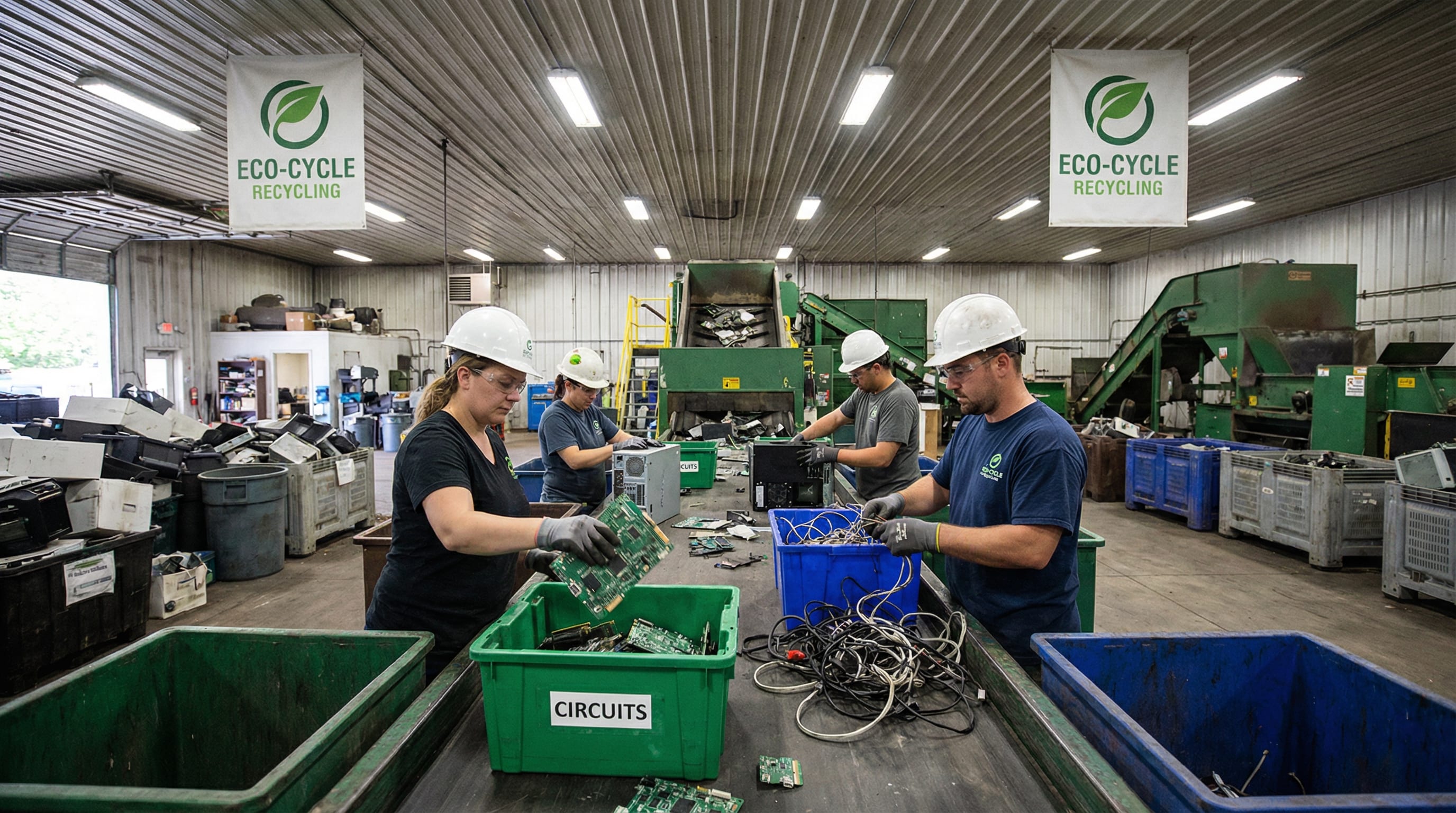 E-waste recycling facility in the UAE processing electronics for material recovery