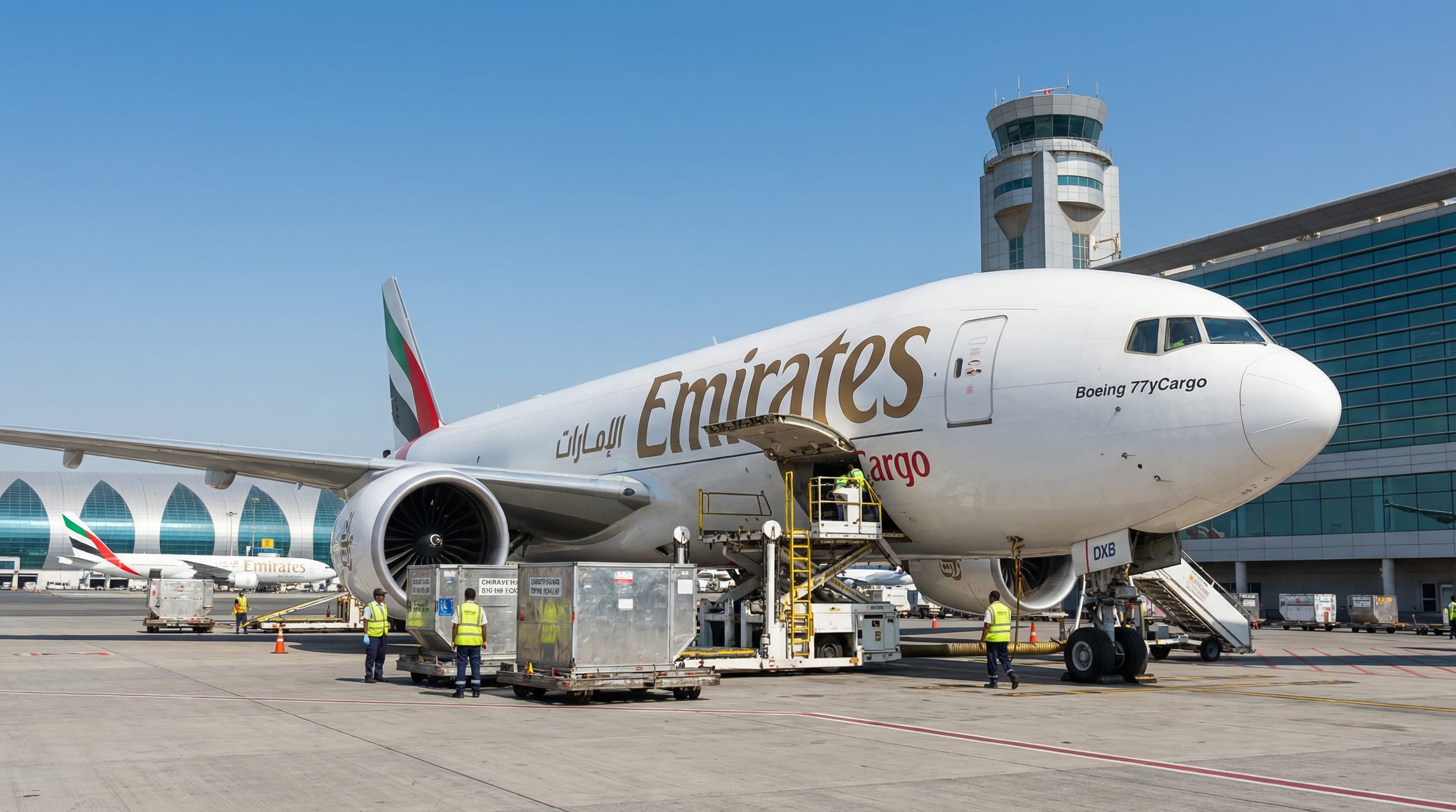 Emirates SkyCargo freight operations at Dubai International Airport -- the world's largest international cargo airline